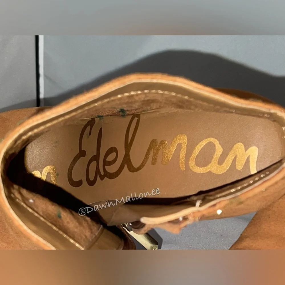 Sam Edelman Chandler Brown Suede Gold Studded High-Heel Ankle Boot 8